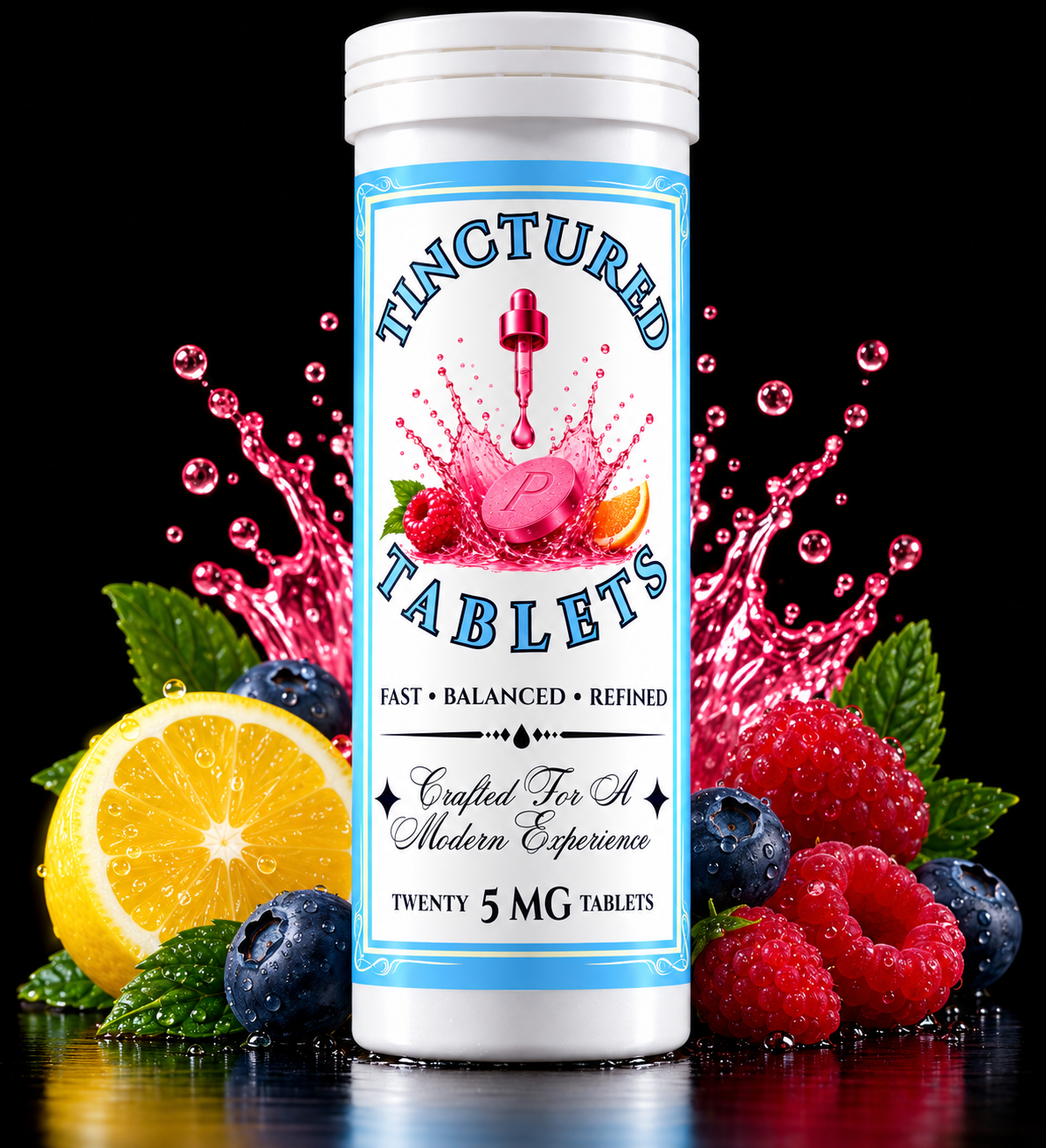Primm Tinctured Tablets Endure tube with lemon and berries